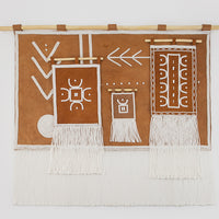 Tapestry Leather Wall Hanging - WHITE