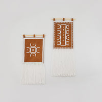 Small Cameroon Leather Wall Hanging - WHITE
