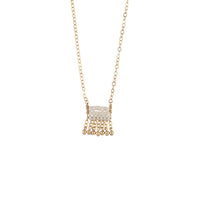 Mini Olakira Necklace with Chain Tassels - PEARL/GOLD