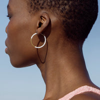 Small Hoop Earrings - WHITE/GOLD