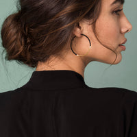 Large Hoop Earrings - BLACK/CREAM/GOLD