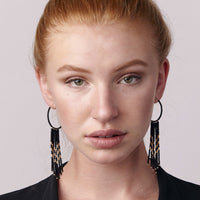 Porcupine Earrings - BLACK/GOLD