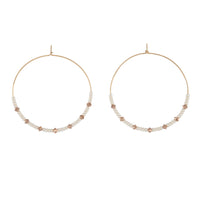 Large Crystal Hoops - PEARL
