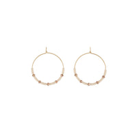 Small Crystal Hoops - PEARL