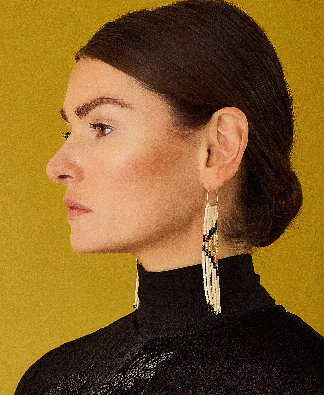 Pembetatu XS Hoop Earrings - PINK/GOLD/BLACK