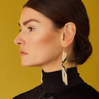 Pembetatu XS Hoop Earrings - PINK/GOLD/BLACK