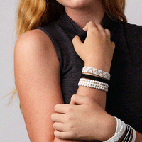 Adjustable Round Beaded Leather Bracelet - BLACK