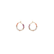 Semi Precious XS Assorted Beaded Hoops - MIXED PINKS
