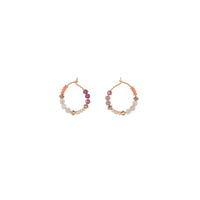 Semi Precious XS Assorted Beaded Hoops - MIXED PINKS