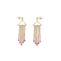 Semi Precious Mini Porcupine Earrings - MIXED PINKS/GOLD