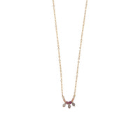 Semi Precious Utulivu Chain Necklace With Teardrops - MIXED PINKS/TRANSLUCENT GRAY/GOLD