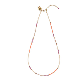 Semi Precious Utulivu Assorted Beaded Necklace - MIXED PINKS