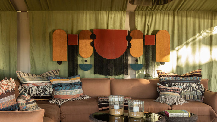 Sidai Designs Bold Maasai Beaded Wall Hanging for Singita Mara Lodge.