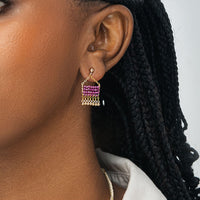 Mini Gemstone Olakira Earrings - RUBY