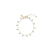 Chain Bracelet With Malachite Beads - MALACHITE/GOLD