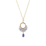Crescent Moon Tanzanite Necklace On Chain - LAVENDER TANZANITE/GOLD