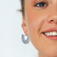 Silver Half Moon Tanzanite Earrings - TANZANITE/SILVER