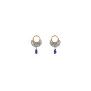 Crescent Moon Tanzanite Earrings - LAVENDER TANZANITE/GOLD