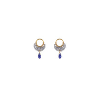 Crescent Moon Tanzanite Earrings - LAVENDER TANZANITE/GOLD