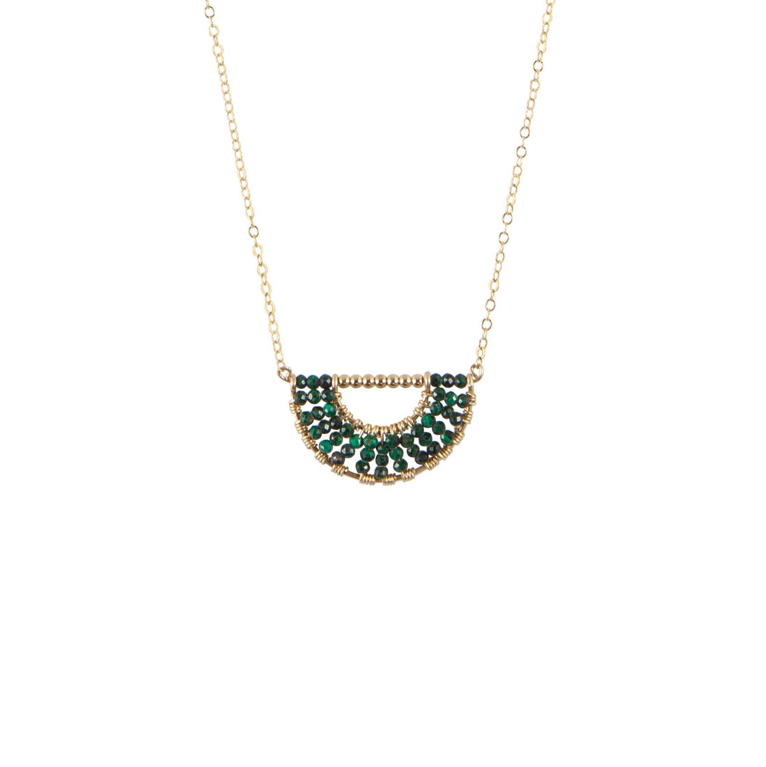 Olakira Malachite Half Moon Necklace - MALACHITE/GOLD