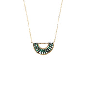 Olakira Malachite Half Moon Necklace - MALACHITE/GOLD