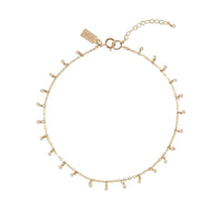 Chain Anklet With Single Beads - PINK/GOLD