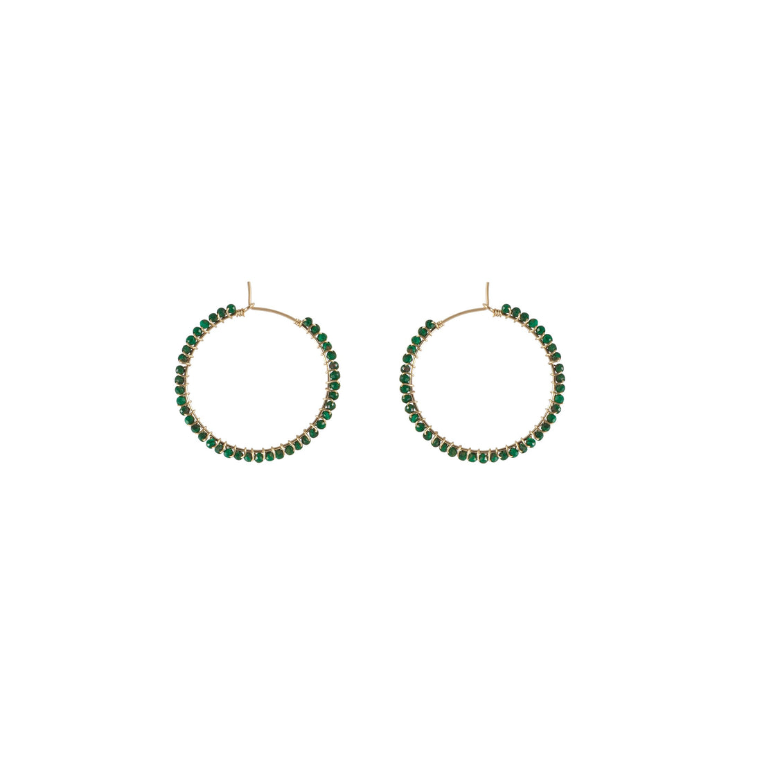 Large Malachite Hoop Earrings - MALACHITE/GOLD