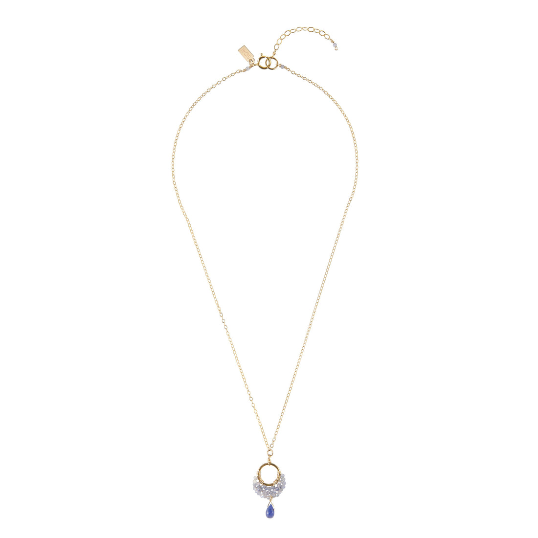 Crescent Moon Tanzanite Necklace On Chain - LAVENDER TANZANITE/GOLD