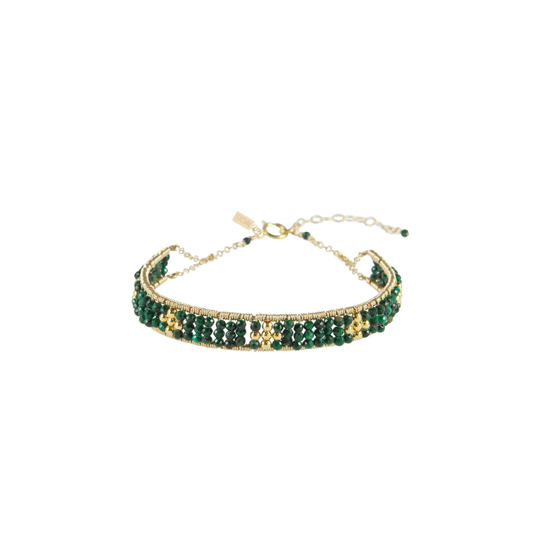Malachite Woven Bracelet - MALACHITE/GOLD