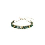 Malachite Woven Bracelet - MALACHITE/GOLD