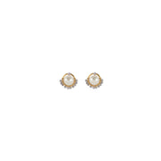 Pearl With Tanzanite Drops Stud Earrings - LAVENDER TANZANITE/PEARL/GOLD
