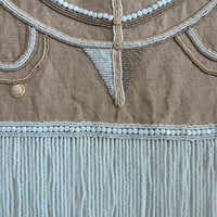 Raw Linen Beaded Wall Hanging