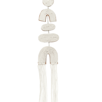 Bwashe Leather Wall hanging with Tassels - WHITE