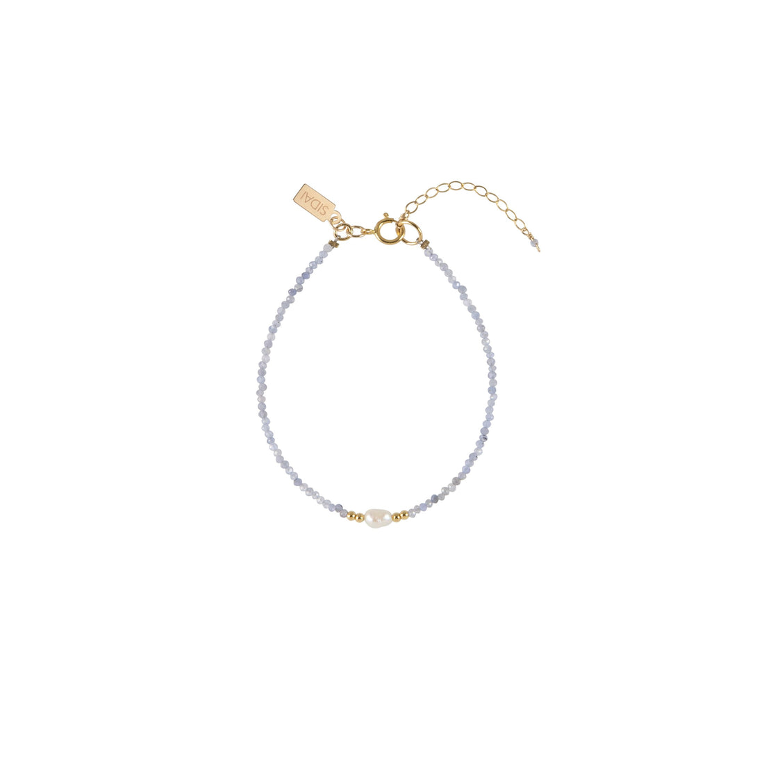 Simple Tanzanite Bracelet With Pearl - LAVENDER TANZANITE/PEARL/GOLD