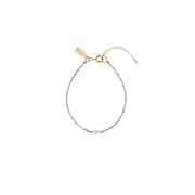 Simple Tanzanite Bracelet With Pearl - LAVENDER TANZANITE/PEARL/GOLD