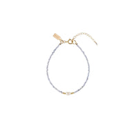 Simple Tanzanite Bracelet With Pearl - LAVENDER TANZANITE/PEARL/GOLD