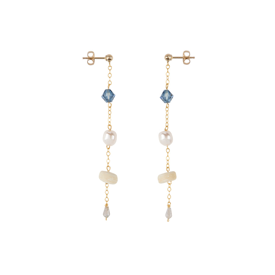 Semi Precious Necklace & Hoops Earring Set
