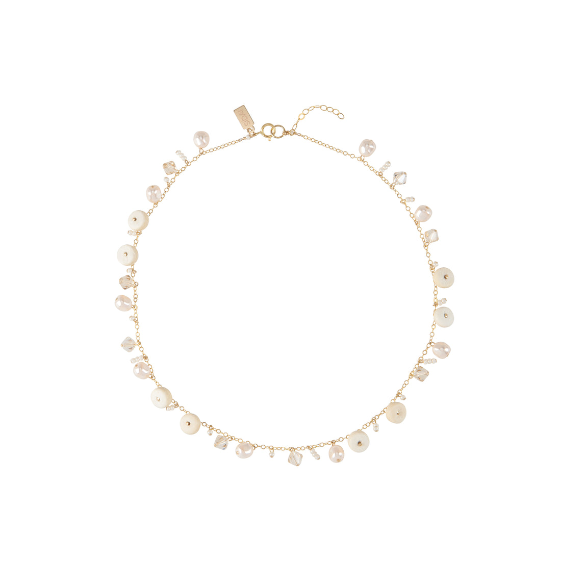 Pearl Necklace & Hoops Earring Set