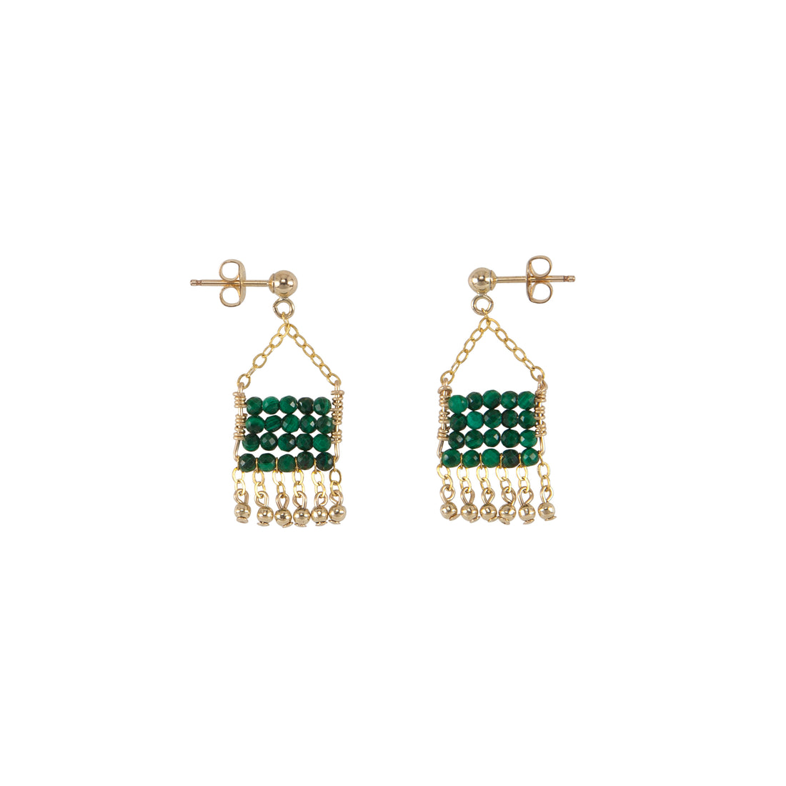 Mini Olakira Necklace & Earrings - GREEN MALACHITE