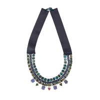 Leather Layered Tanzanite And Gemstone Necklace - AGATE GREEN/BLUE SAPPHIRE/ MALACHITE/RUBY/TANZANITE/GOLD