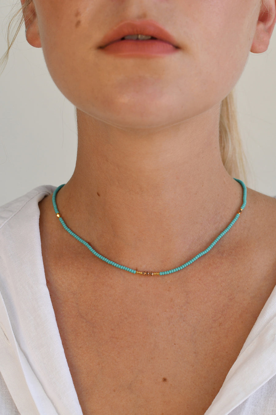 Endito Crystal Necklace & Bracelet Set - TURQUOISE