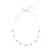 Chain necklace With Ruby Clusters - RUBY/GOLD