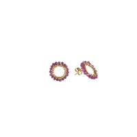Mini Circle Ruby Earrings - RUBY/GOLD