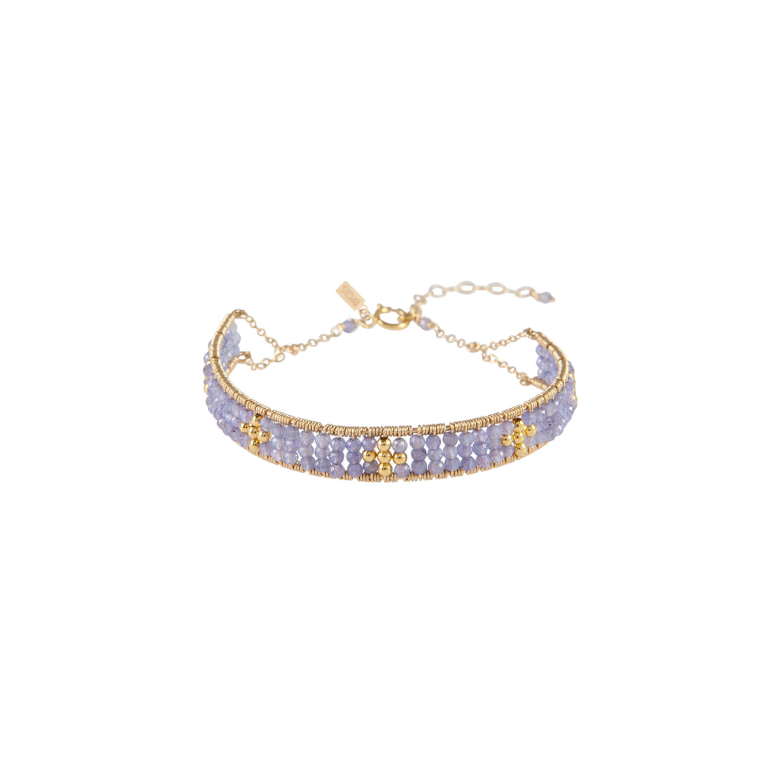 Woven Cross Tanzanite Bracelet - LAVENDER TANZANITE/GOLD