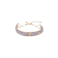 Woven Cross Tanzanite Bracelet - LAVENDER TANZANITE/GOLD