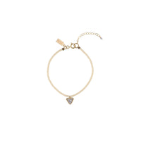 Simple Beaded Bracelet With Solo Tanzanite Triangle - PINK/TANZANITE
