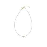 Simple Tanzanite Necklace With Pearl - LAVENDER TANZANITE/PEARL/GOLD