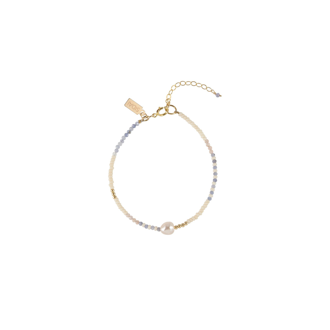 Zebra Pearl Tanzanite Bracelet - PINK/TANZANITE/GOLD