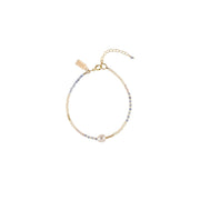 Zebra Pearl Tanzanite Bracelet - PINK/TANZANITE/GOLD