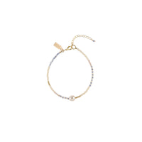 Zebra Pearl Tanzanite Bracelet - PINK/TANZANITE/GOLD